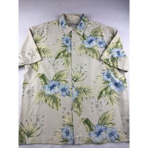 Quiksilver Edition Silk Short Sleeve Floral Button Up Shirt Men's Size 2XL‎